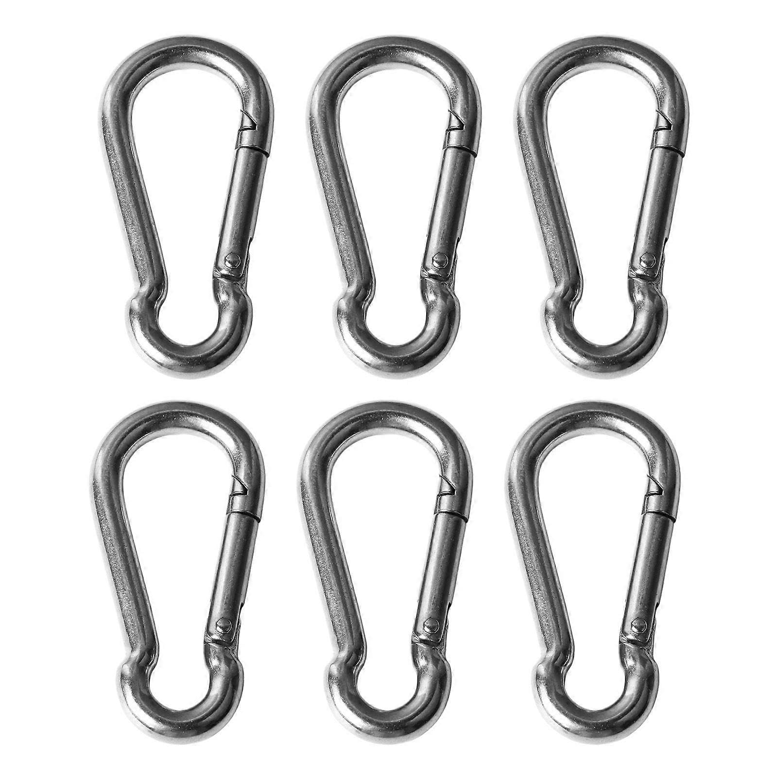 JOYHAPPST High Quality 6 Pack 304 Stainless Steel Spring Hook Mountaineering Buckle Safety Buckle C