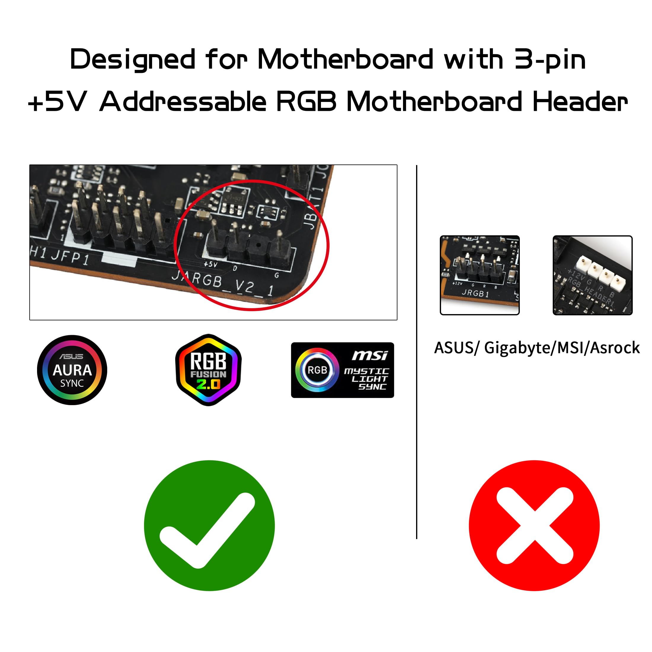 Câble répartiteur et rallonge ARGB 12 V 4 broches 5 V 3 broches 100 cm