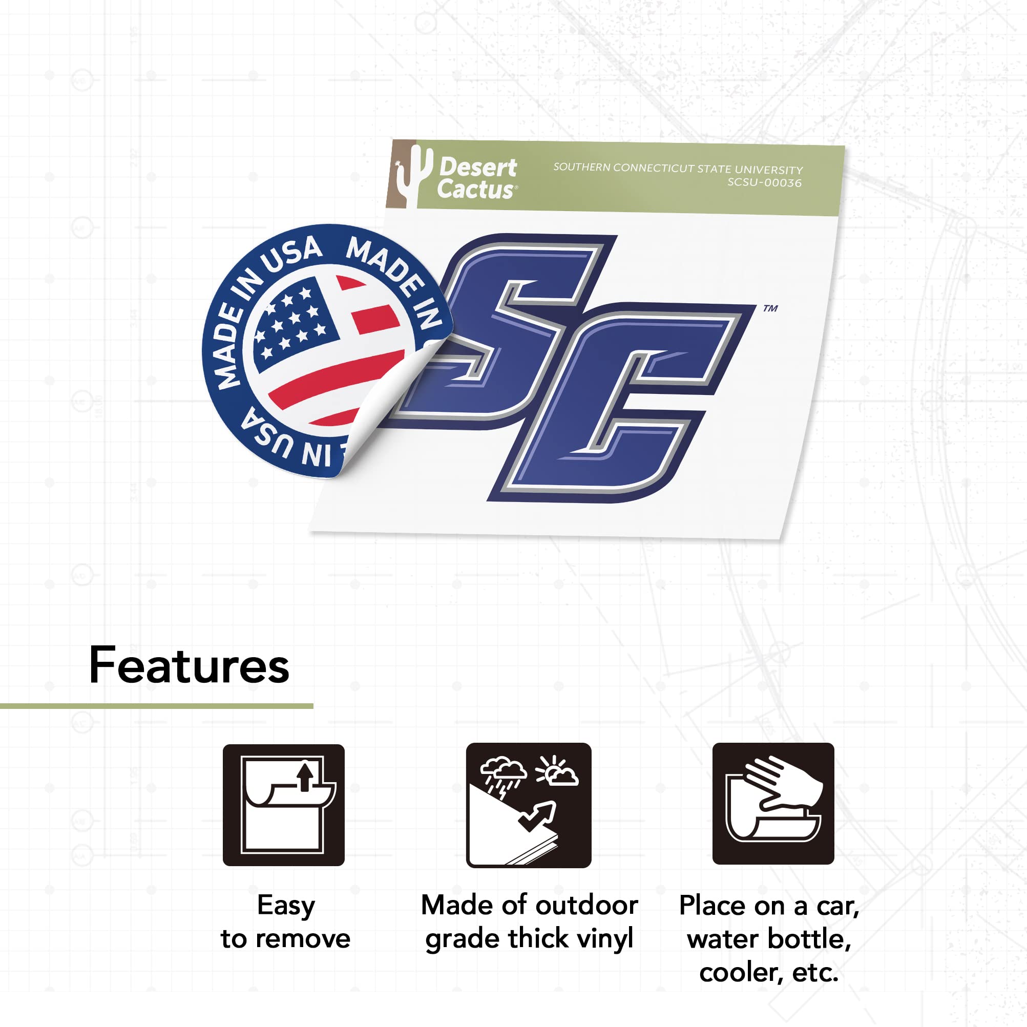 Southern Connecticut State University Sticker Decal Sheet – For Laptop, Water Bottle, Car & Crafts - View #4