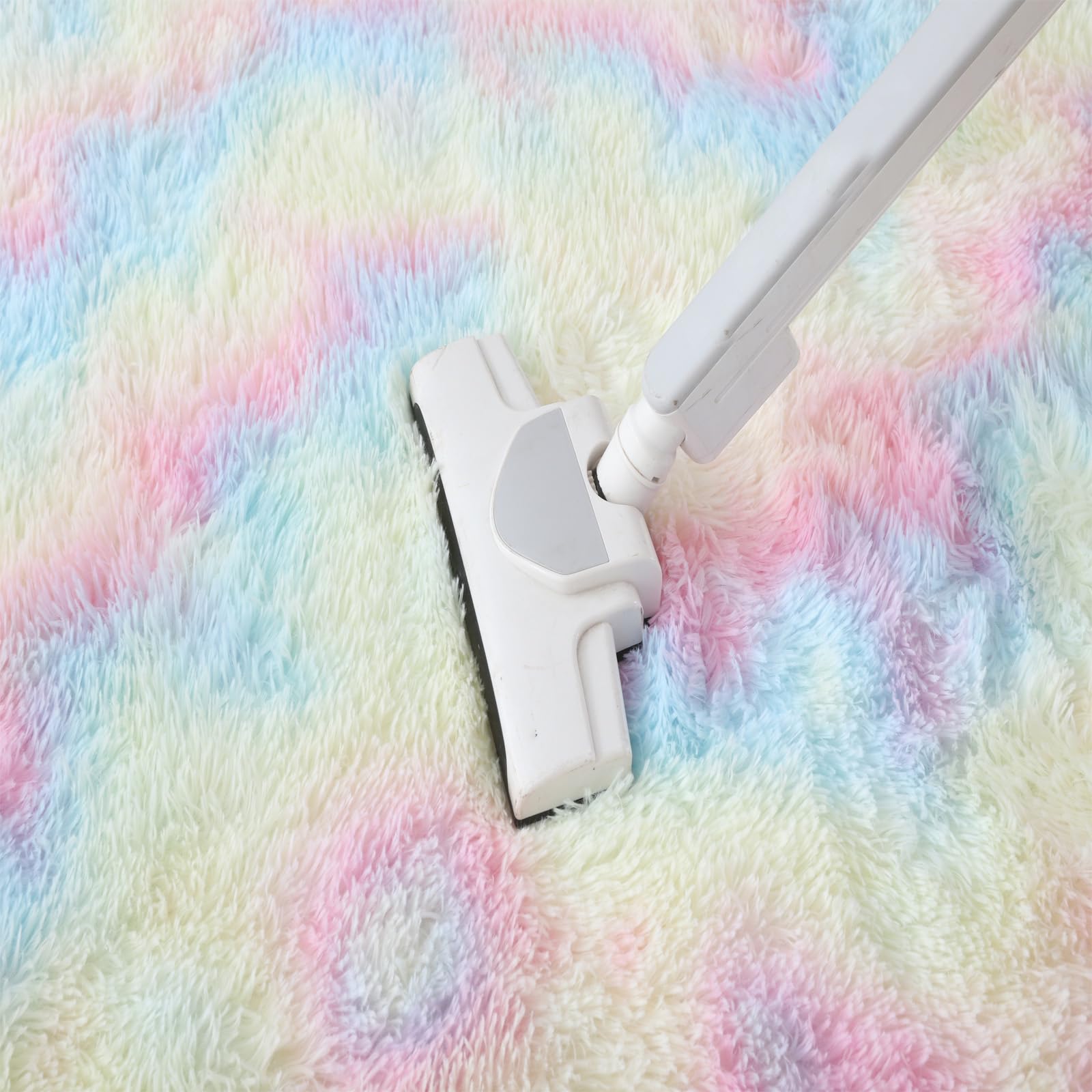 QUINZI Tappeto morbido a pelo lungo moderno tappeti Tappeto del soggiorno Tappeto della camera da letto Tappeto per la camera dei bambini Tappeto antiscivolo (iridescente, 160 x 230 cm)