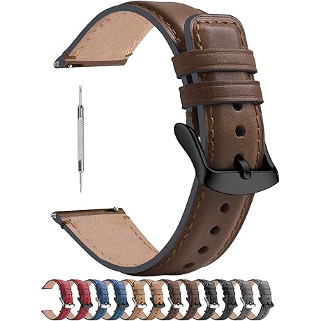 Samsung Galaxy Watch Bands 46mm - Quick Release Leather Strap for Samsung...