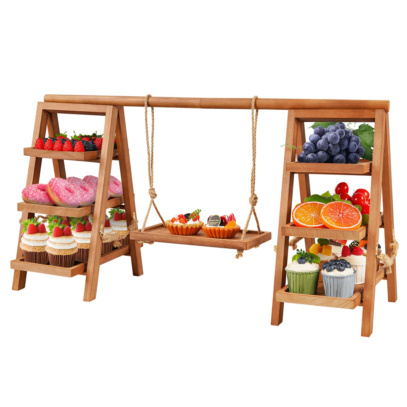 Flenpptly Wooden Cupcake Stand 3 Tier