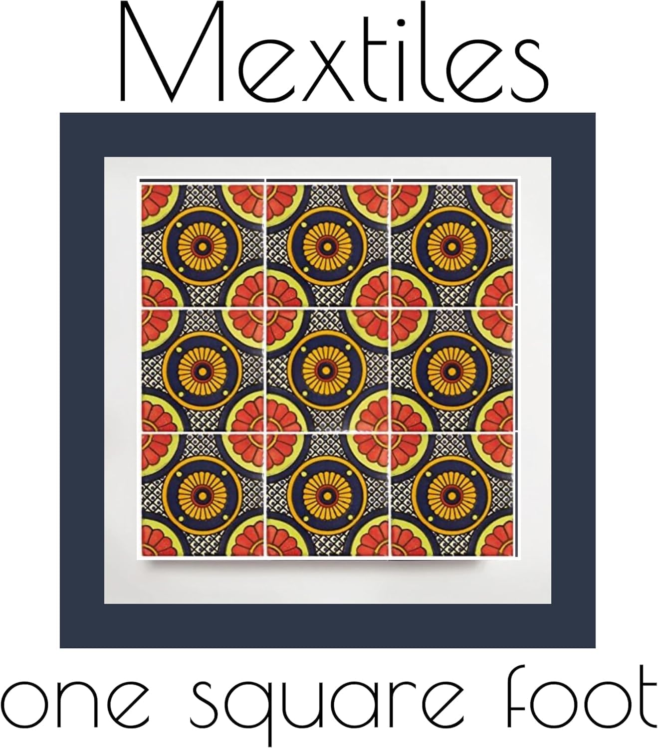 Ceramic Talavera Mexican Tile 4x4", 9 Pieces (NOT STICKERS) A1 Export Quality! - EX404