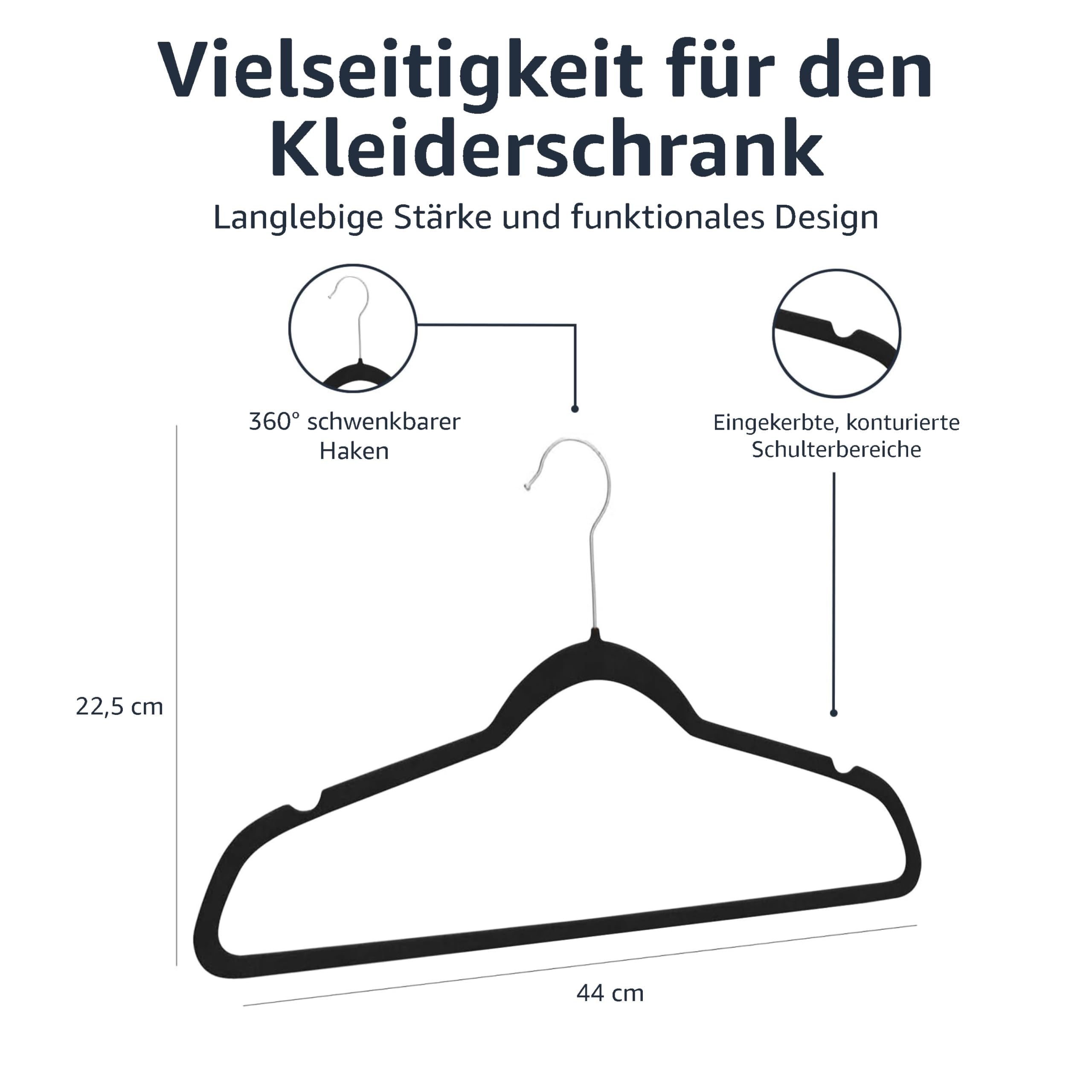 Amazon Basics Samtbügel für Anzüge, 30er-Pack, Schwarz – Ansicht 5