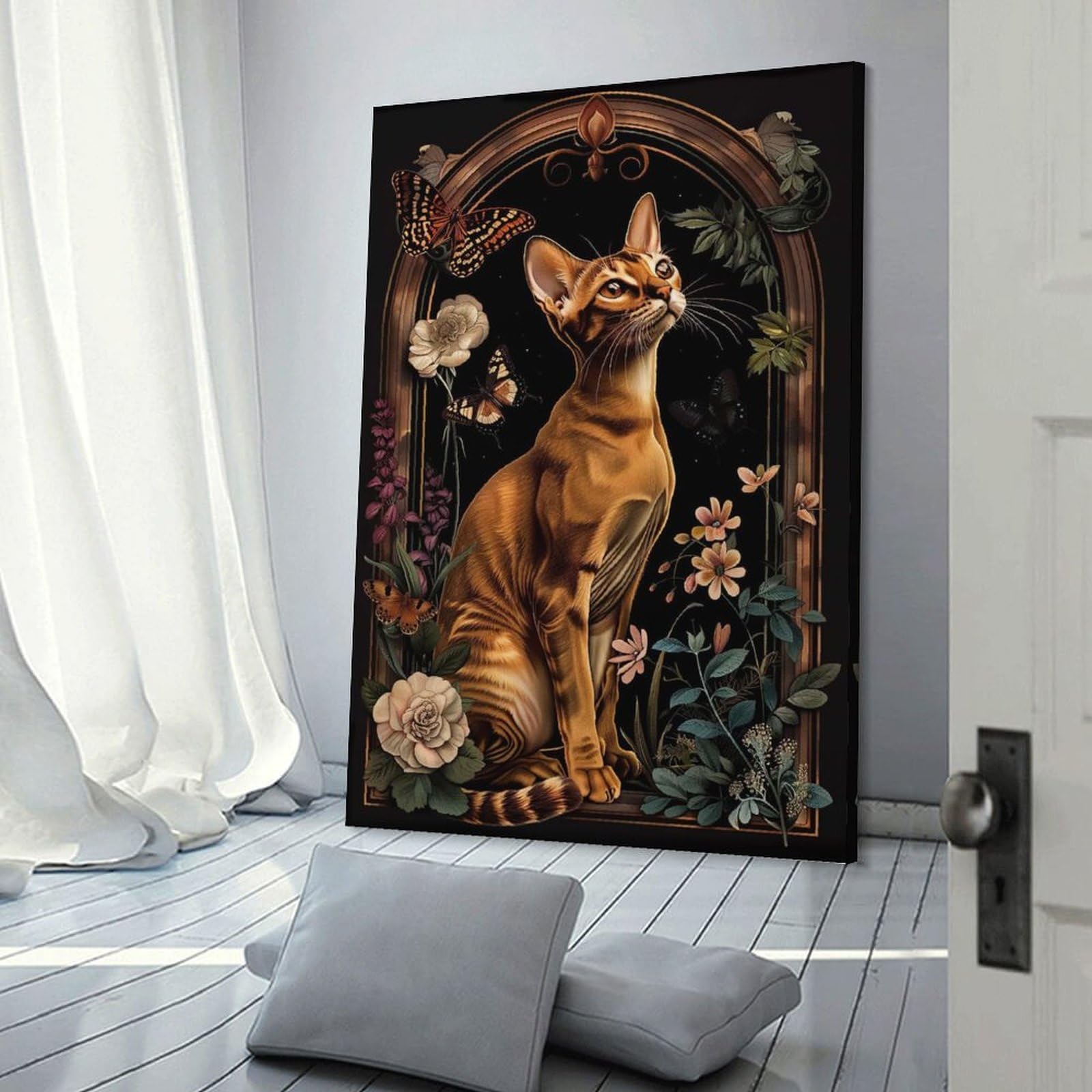 Junmoney Abyssinian Wall Art Print, 24x36inch(60x90cm), for Bedroom Decor, Cosy Corners Or Studios, Decorative Wall Art for Cosy Rooms