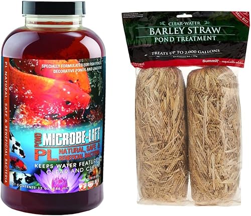 MICROBE-LIFT PL - Limpiador de jardín de bacterias y agua al aire libre, seguro para peces Koi vivos, vida vegetal y decoración (32 onzas) y Summit
