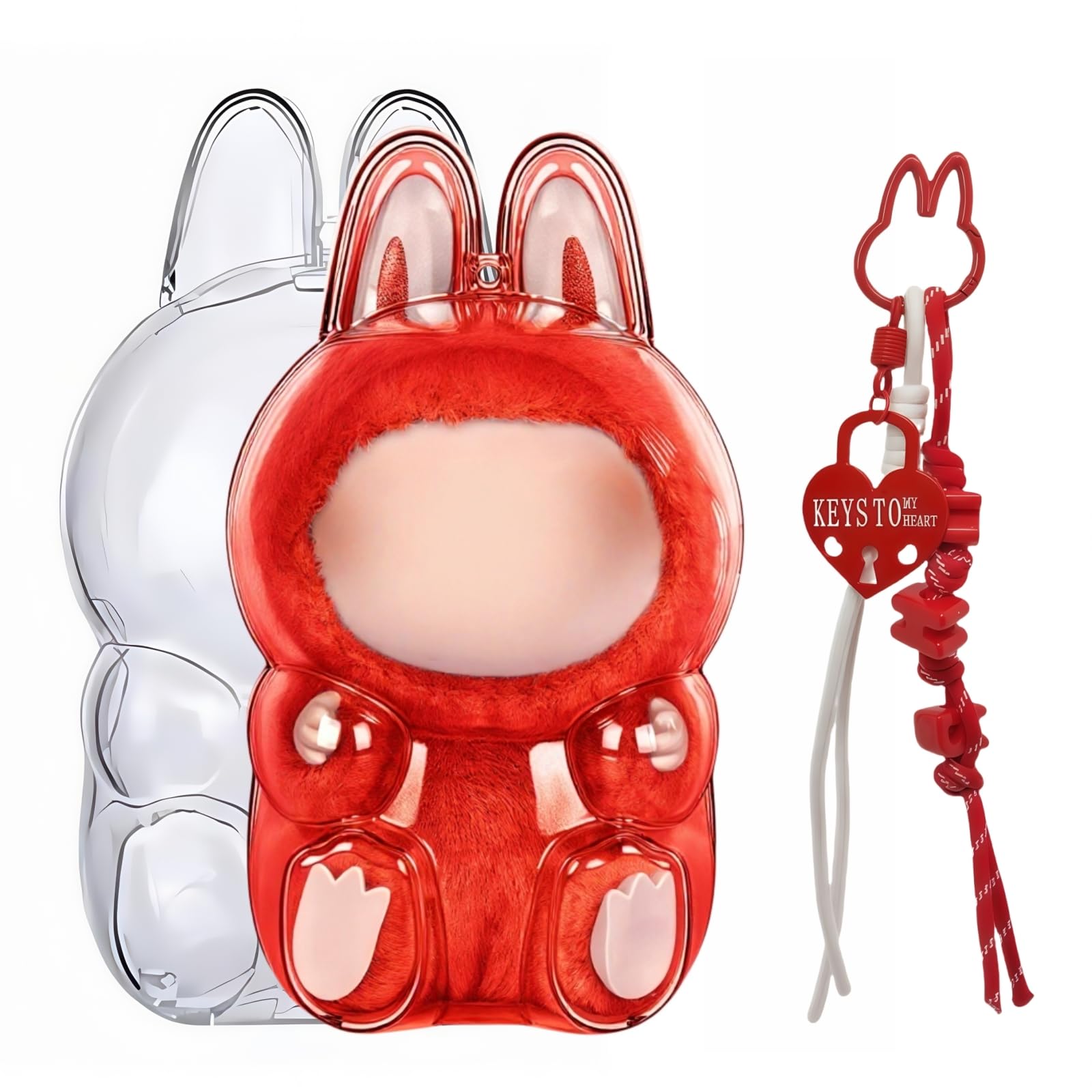 Amazon.co.jp: 多彩な色 LABUBU 用 ケース 対応 (お座り姿) クリア