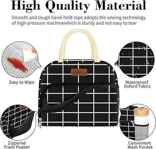 Miniatura 4 de Coobiiya Lonchera para mujer, lonchera aislada para mujeres, adultos, hombres, reutilizable, pequeña, a prueba de fugas, linda, para el trabajo,