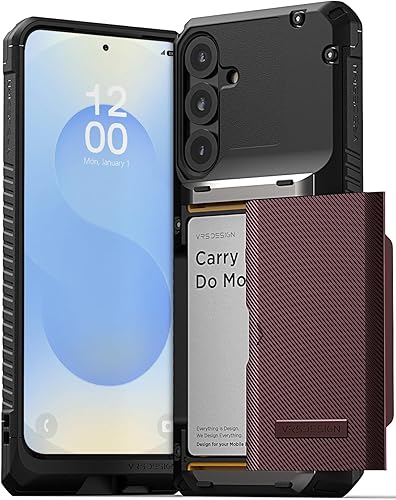 VRS DESIGN Damda Glide Pro - Funda para Galaxy S25 Plus (2025), resistente ranura para tarjetas semiautomática 4 tarjetas, funda diseñada para
