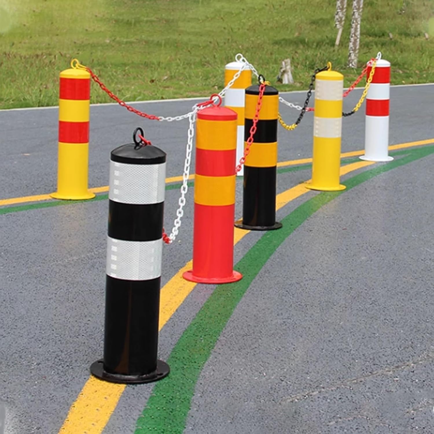 Borne de sécurité Robuste, verrouillable et Amovible avec 4 boulons d'ancrage – Borne en Acier pour parkings, allées, Routes et Solutions de contrôle de la Circulation