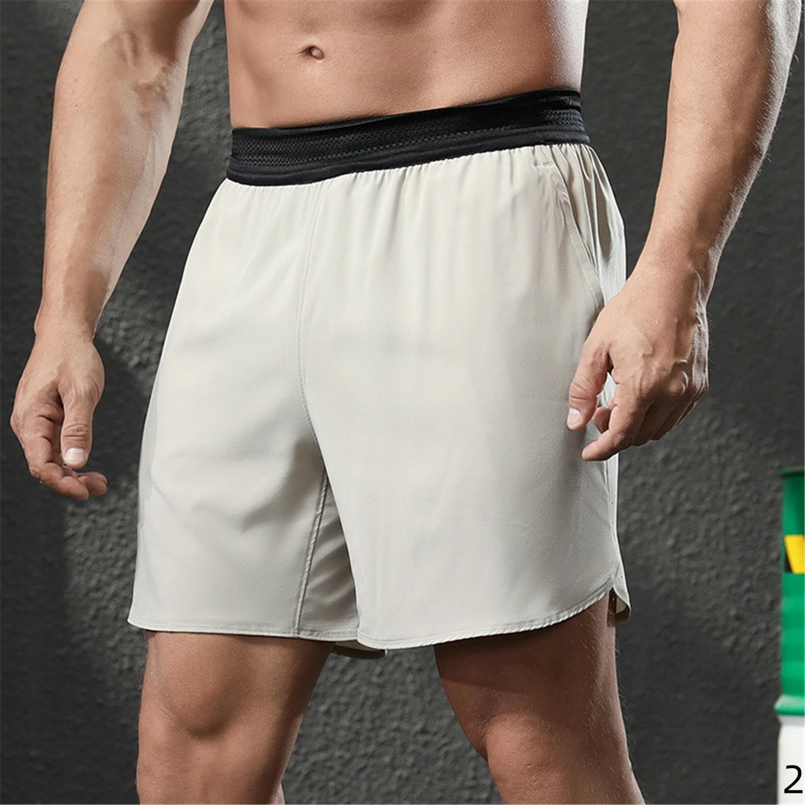 pantaloncini uomo Pantalones Deportivos De Secado Rápido para Hombres Cortos Carreras Al Aire Libre Entrenamiento Fitness Cuatro Cuartos-azul-2xl