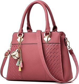 Poxas Womens Crossbody bag Purses Top Handle Shoulder Bags Plus Handbags Wallet (Pink)