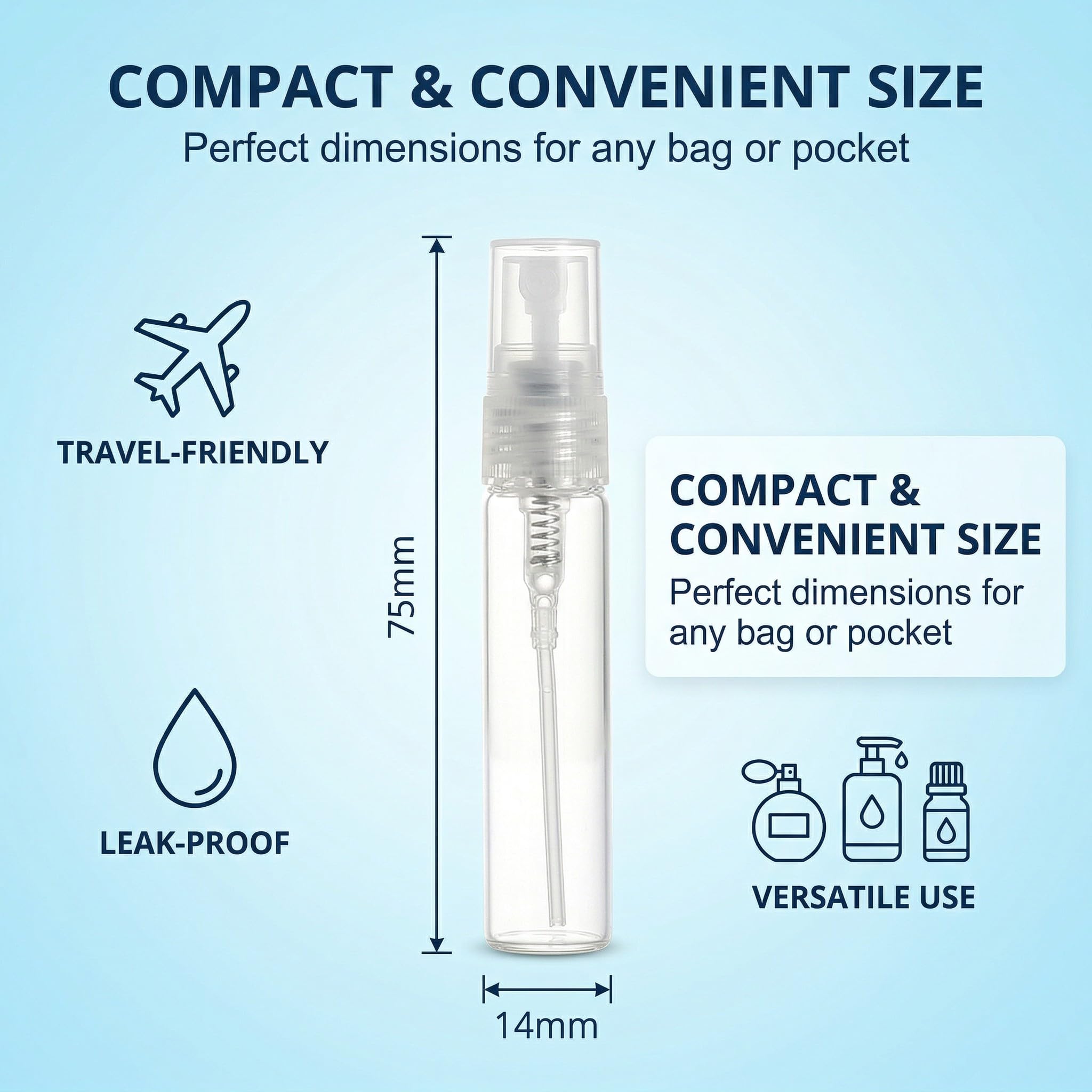 3 ml Próbki perfum, 30 szt. rozpylacza perfum, mini butelka z rozpylaczem, wielokrotnego użytku butelka na perfumy, przezroczyste puste butelki zapachowe podróżne, do perfum w płynie