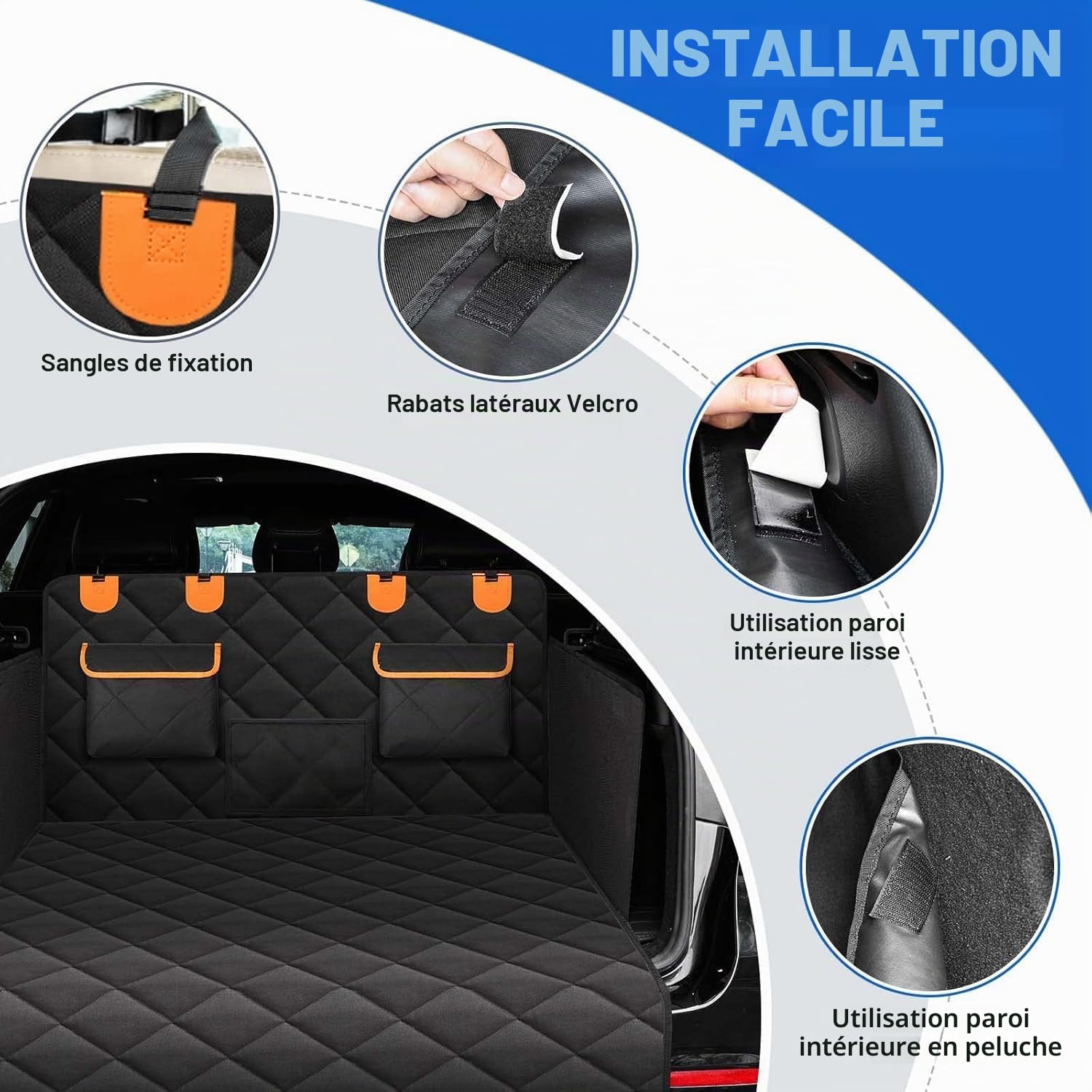 Protection Coffre Voiture Chien pour BMW i3 i4 i5 i7 i8 IX iX1 iX2 iX3 iX5, Imperméable Antidérapant Pliable Animaux Compagnie Intérieurs Accessoires