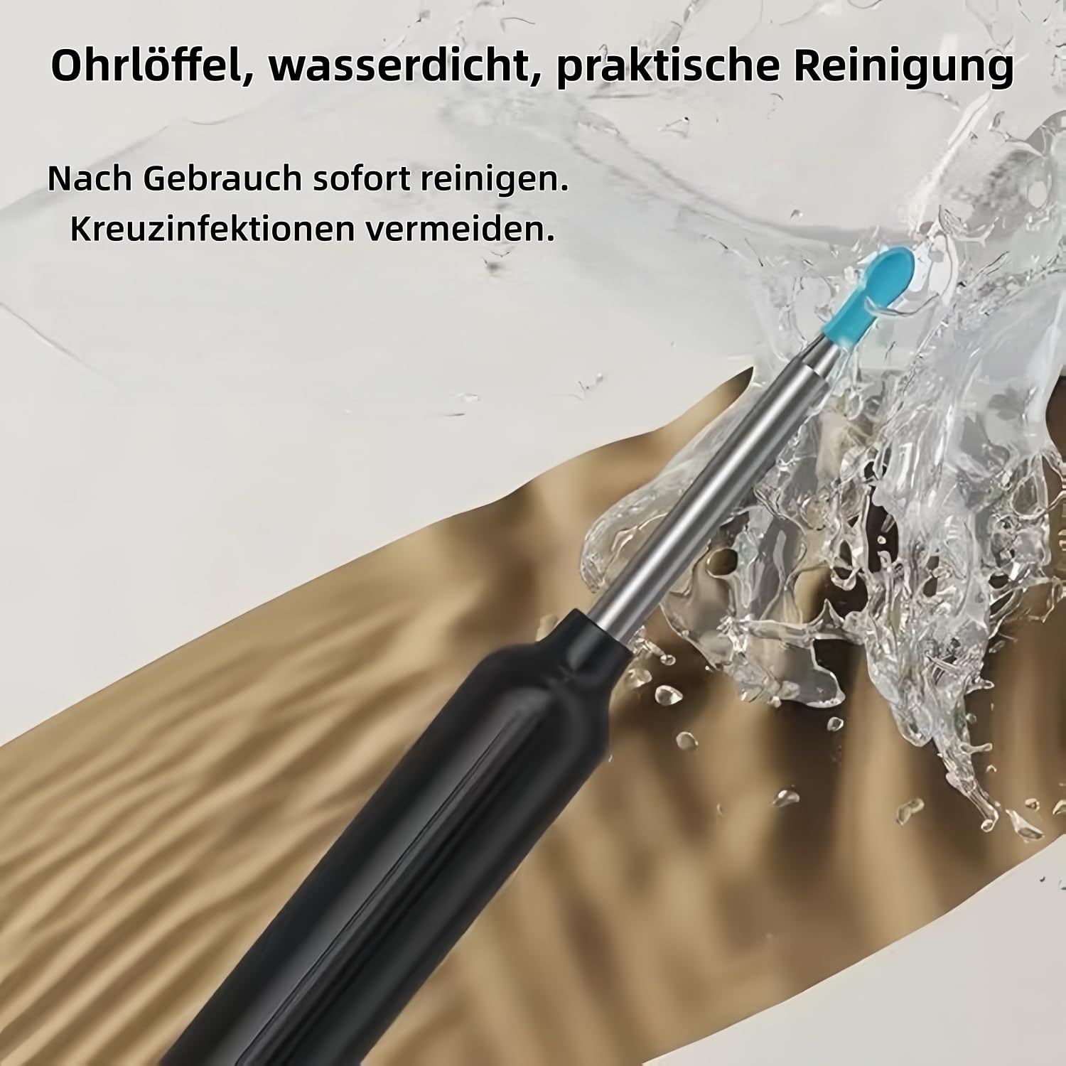 miluna pro plus intelligenter ohrenreiniger – Ohrenreiniger mit Kamera,1080P HD IP6X Ohrenreiniger mit LED-Beleuchtung, IP67 wasserdicht, ideal für Familien und Reisen (Weiß)