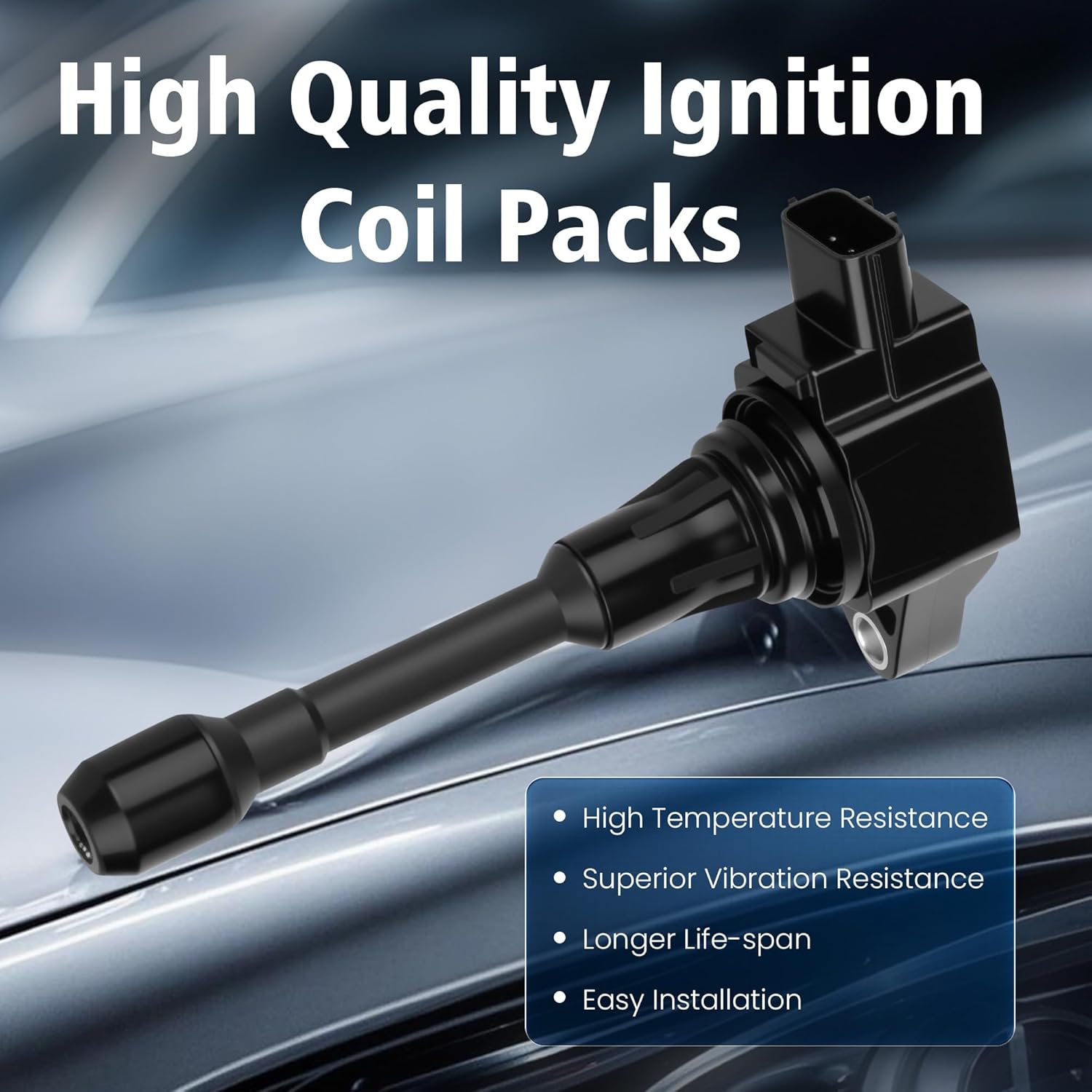 Set of 4 Ignition Coil Pack 2007 2008 2009 2010 2011 2012 Compatible with Nissan Altima Versa Sentra Cube Rogue Frontier 2013 2014 2015 for Infiniti M56 FX50 QX60 QX70 2.5L 2.0L 1.8L Replace# UF549