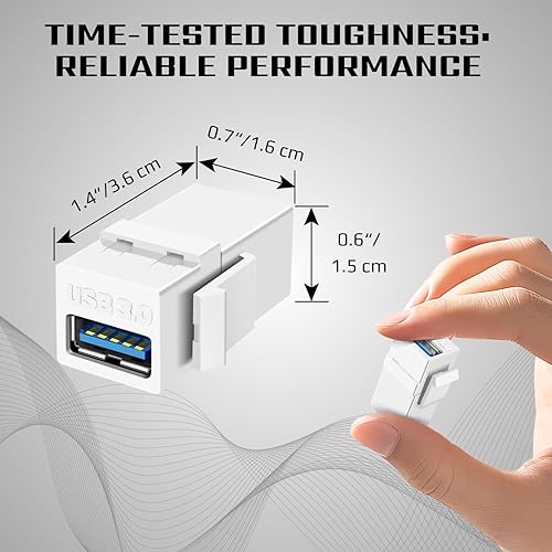 Miniatura 7 de TNP USB 3.0 Keystone Jack Insert - Conector USB Keystone hembra a hembra adaptador compatible con Superspeed USB 3.0 y puerto USB 2.0 para panel de