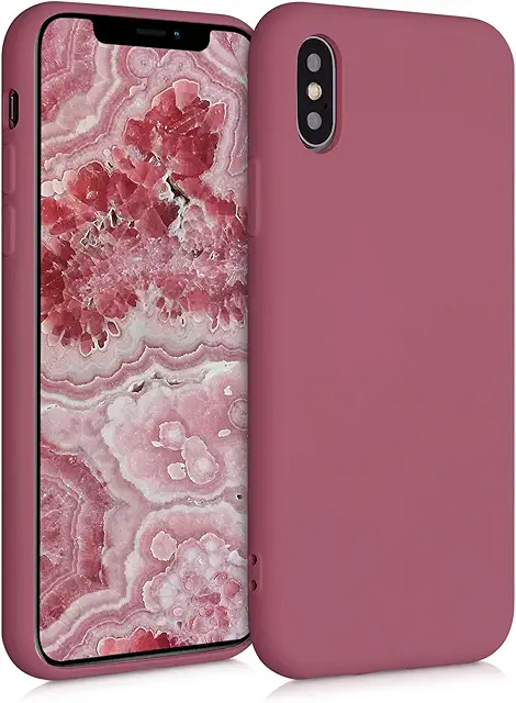 Custodia iPhone XS in Silicone TPU Rosa Scuro - Cover Protettiva Ultra Slim