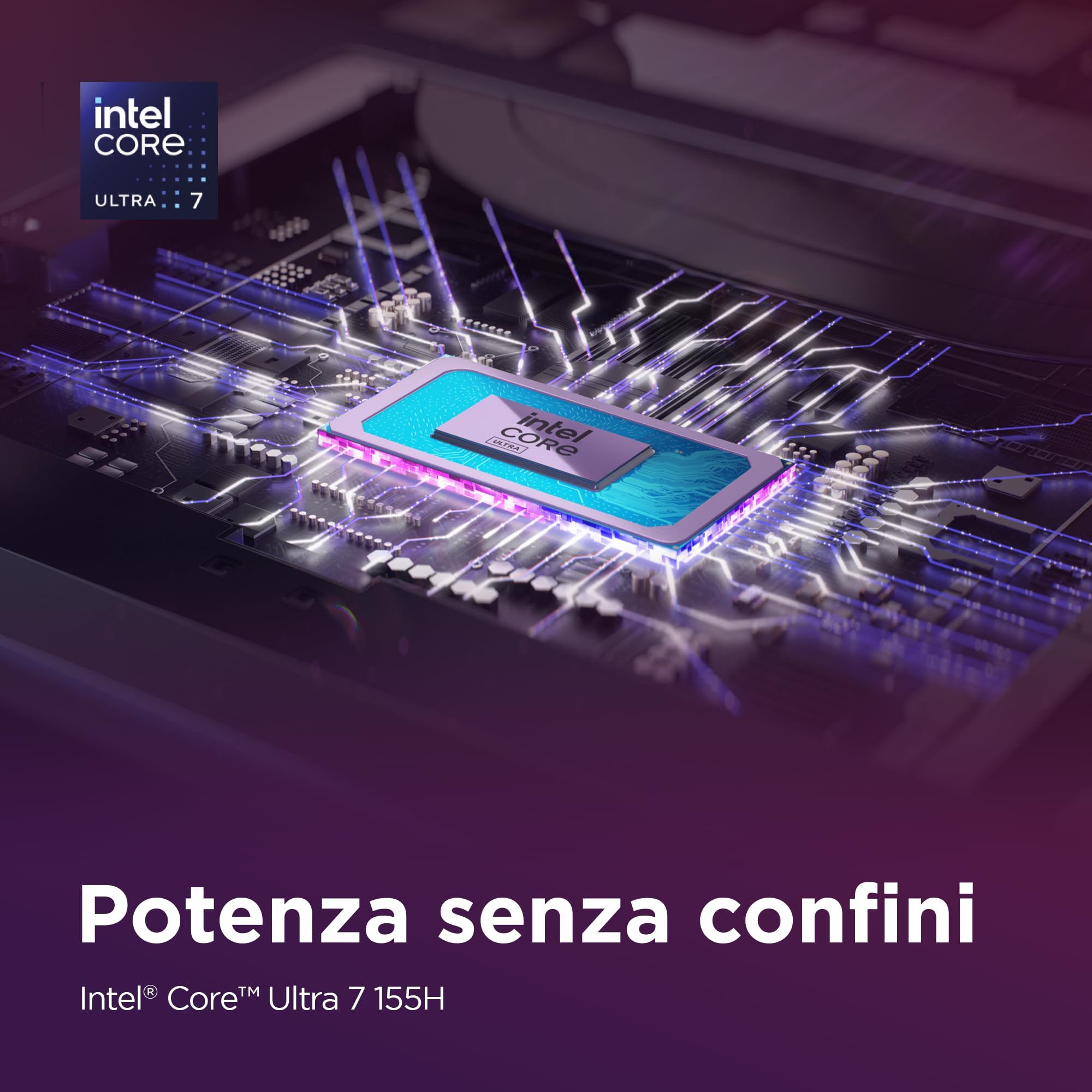 Lenovo Yoga Slim 7 AI Notebook - Display OLED 14" WUXGA (1920x1200), Intel Core Ultra 7 155H, RAM 32 GB, SSD 1 TB, Grafica integrata Intel Arc, Windows 11 Home - Luna Grey