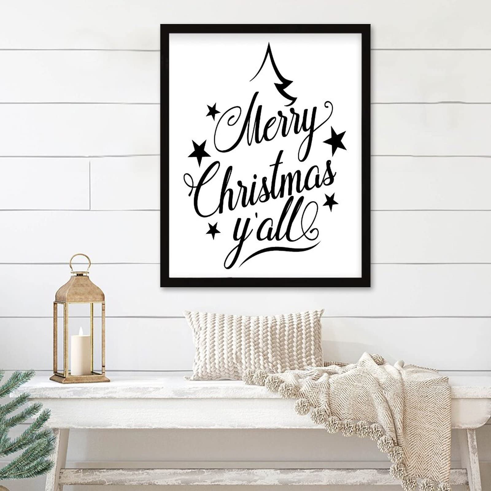 Impression de motivation Noël « Merry Christmas Y'all » pour décoration de table festive