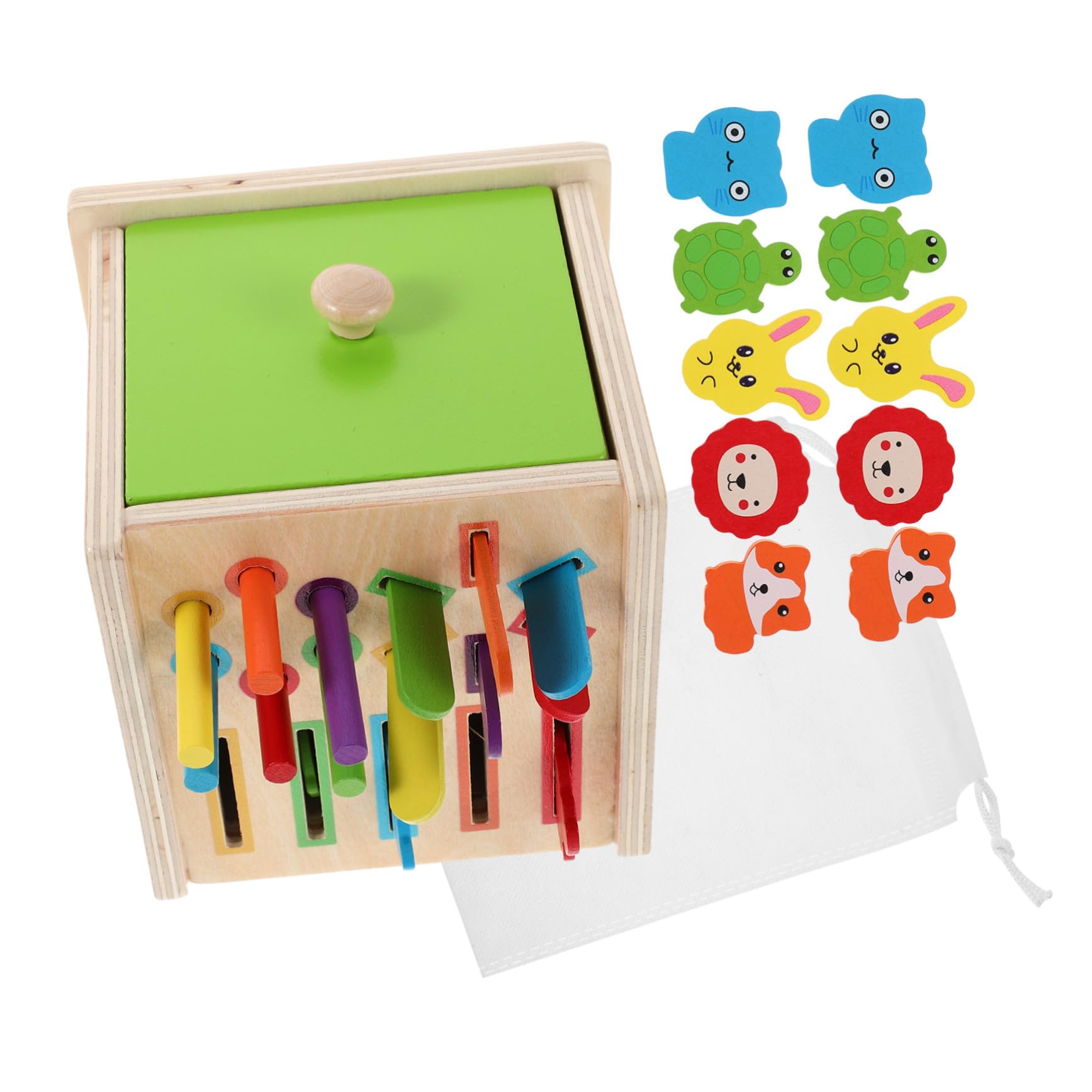 KOMBIUDA Giocattoli Montessori in Legno per Anni Puzzle Educativo Abbinamento Colori e Geometriche Coordinazione Occhio-Mano e Sviluppo Visivo