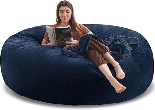 Miniatura 33 de Puf grande para adultos, puf con relleno, silla de espuma viscoelástica, funda de franela extraíble y lavable, puf gigante, adecuado para sala de