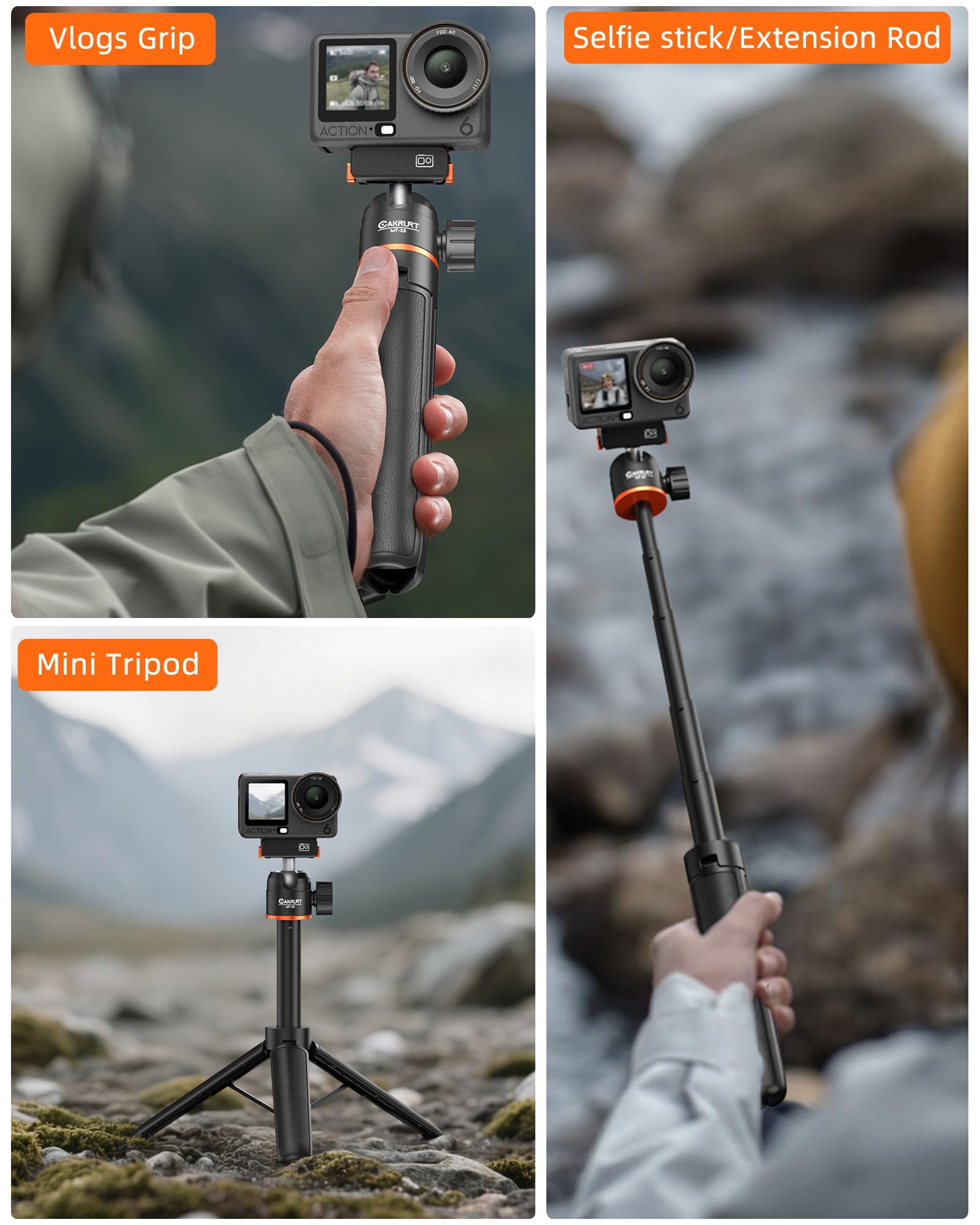 Amazon | DJI Osmo Action 6/Osmo Nano用 ミニ三脚/自撮り棒/延長