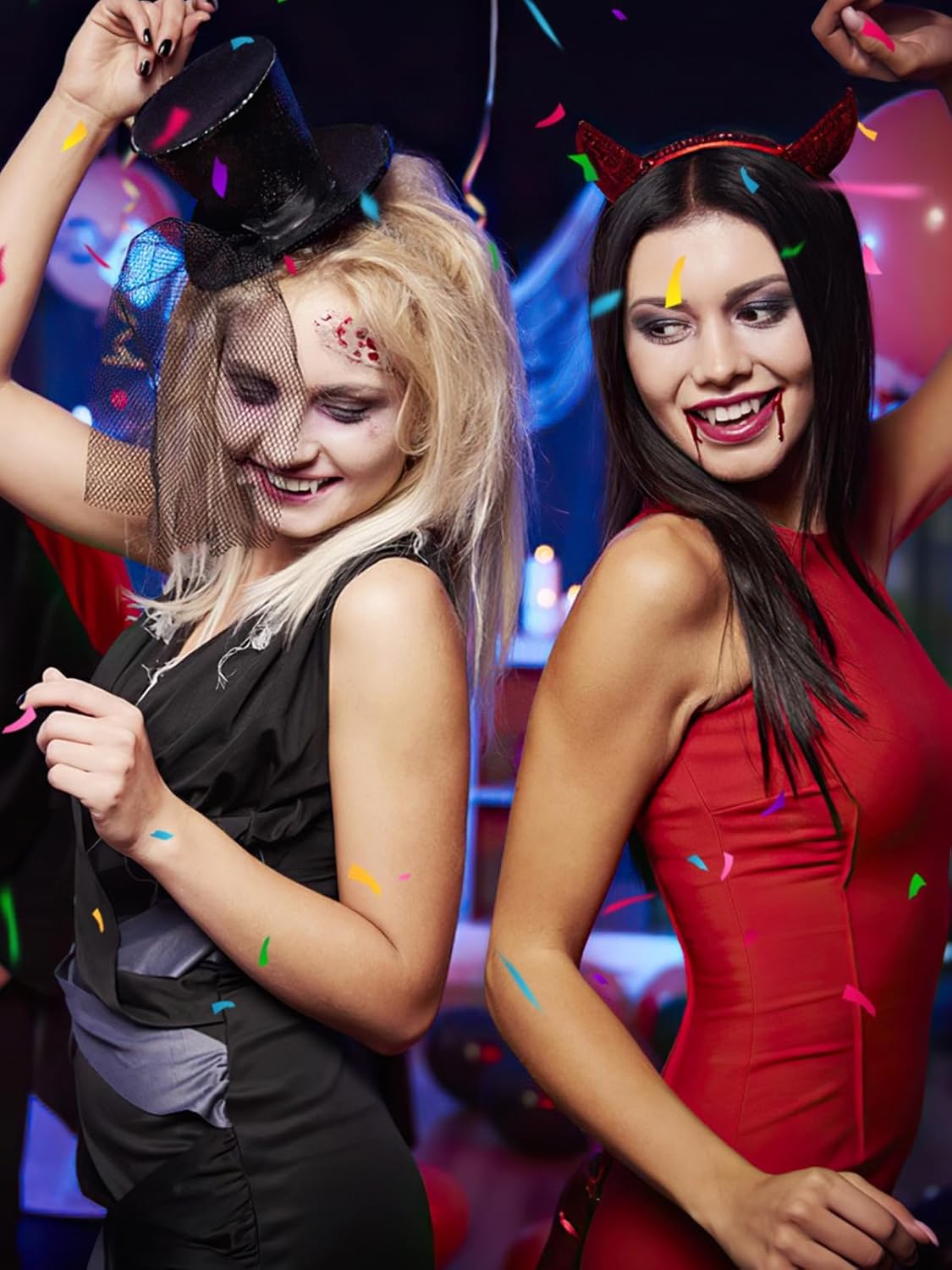 Vampire Fangs 3 Pairs - Reusable Vampire Teeth 3 Sizes and Cosplay Party