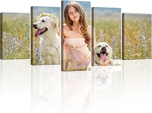 Miniatura 7 de ZHIYYHAO Imágenes personalizadas enmarcadas para pared, retrato familiar de bebé, mascota, boda, paisaje de paisaje, impresiones en lienzo para