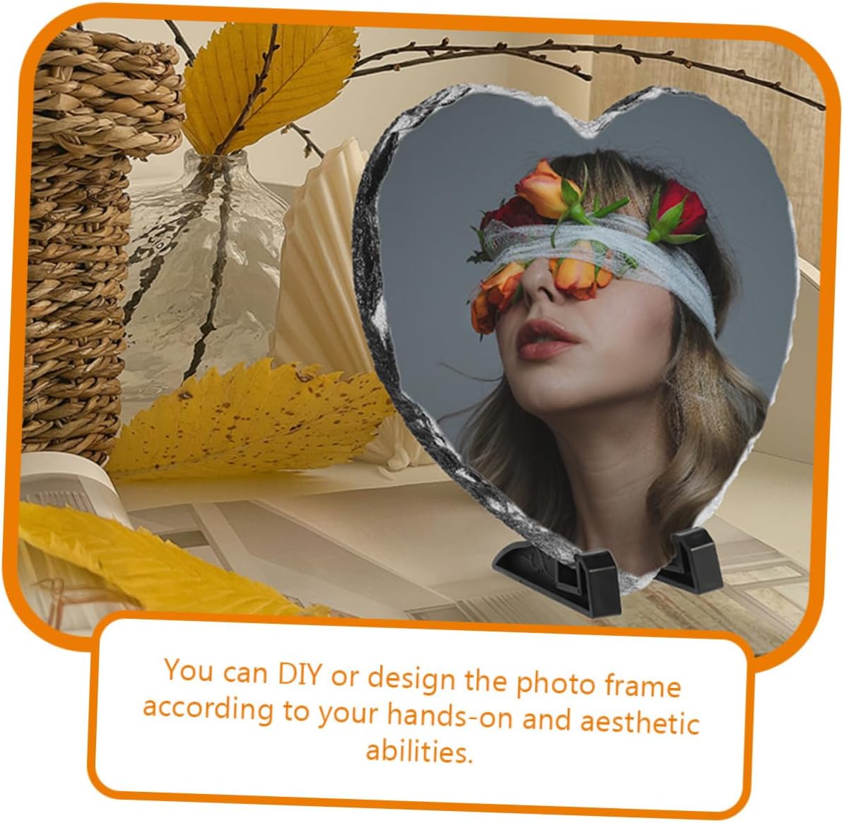 Heart Shaped Sublimation Blank Stone Photo Frames 3 Piece Set