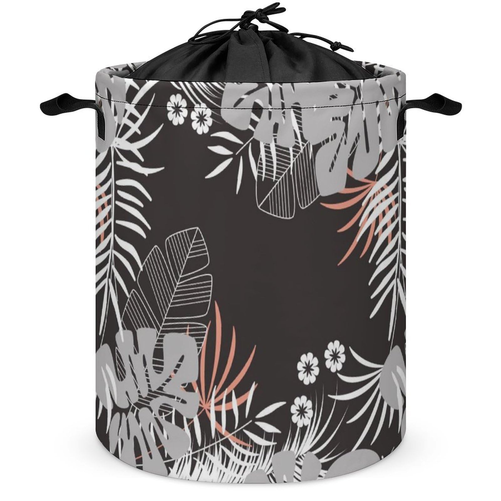 Qjjinxior Drawstring Laundry Hamper, Hawaii Leaves Laundry Basket, Washing Basket with Handle