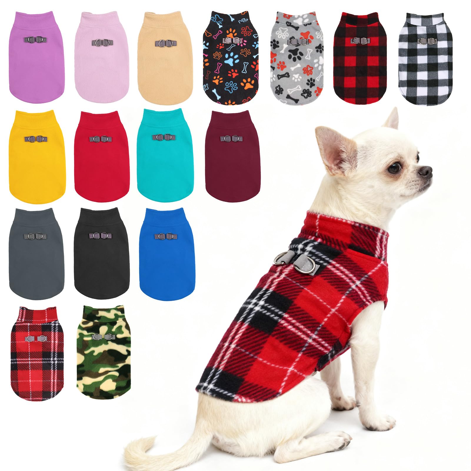 BEAUTYZOO Dog Fleece Vest Sweater Winter Jacket for Small Medium Dogs- M