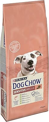 Comida para perros ✅ Alimento Seco de Supermercado para Perros Purina Dog Chow Pienso para Perro Adulto con Digestión Sensible con Salmón, saco de 14kg