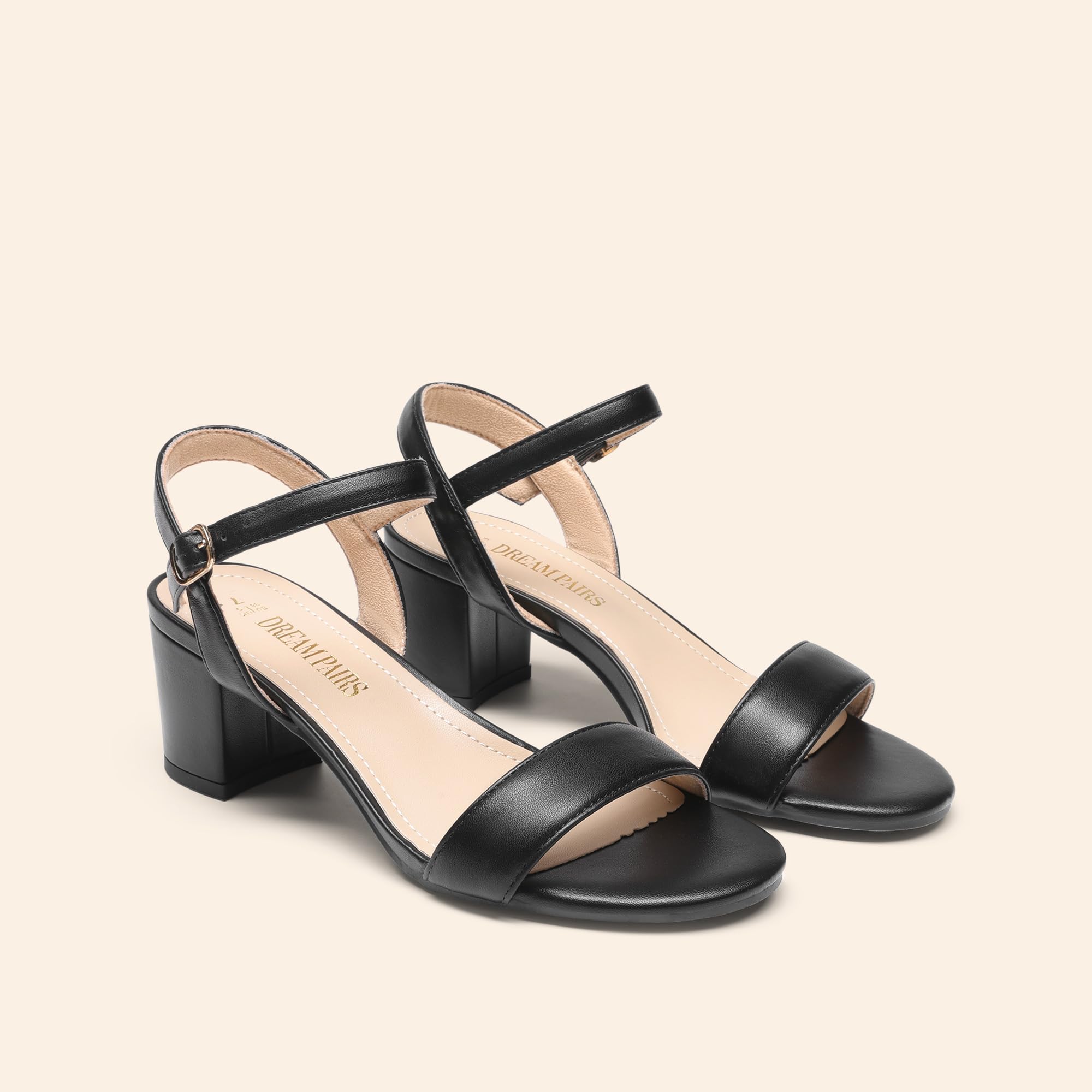 DREAM PAIRS Sandali con Tacco Alto da Donna Sandali Alla Moda con Tacco a Blocco Punta Aperta e Tacco a Pompa