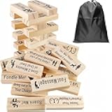 Super Naughty Block Tower Games,Sex Blocks Games Valentine Tumbling Tower Stacking Blocks Game, Couple Activities & Date Night Ideas, Wooden Naughty Date Night Ideas for Adults Night Party Game Gift