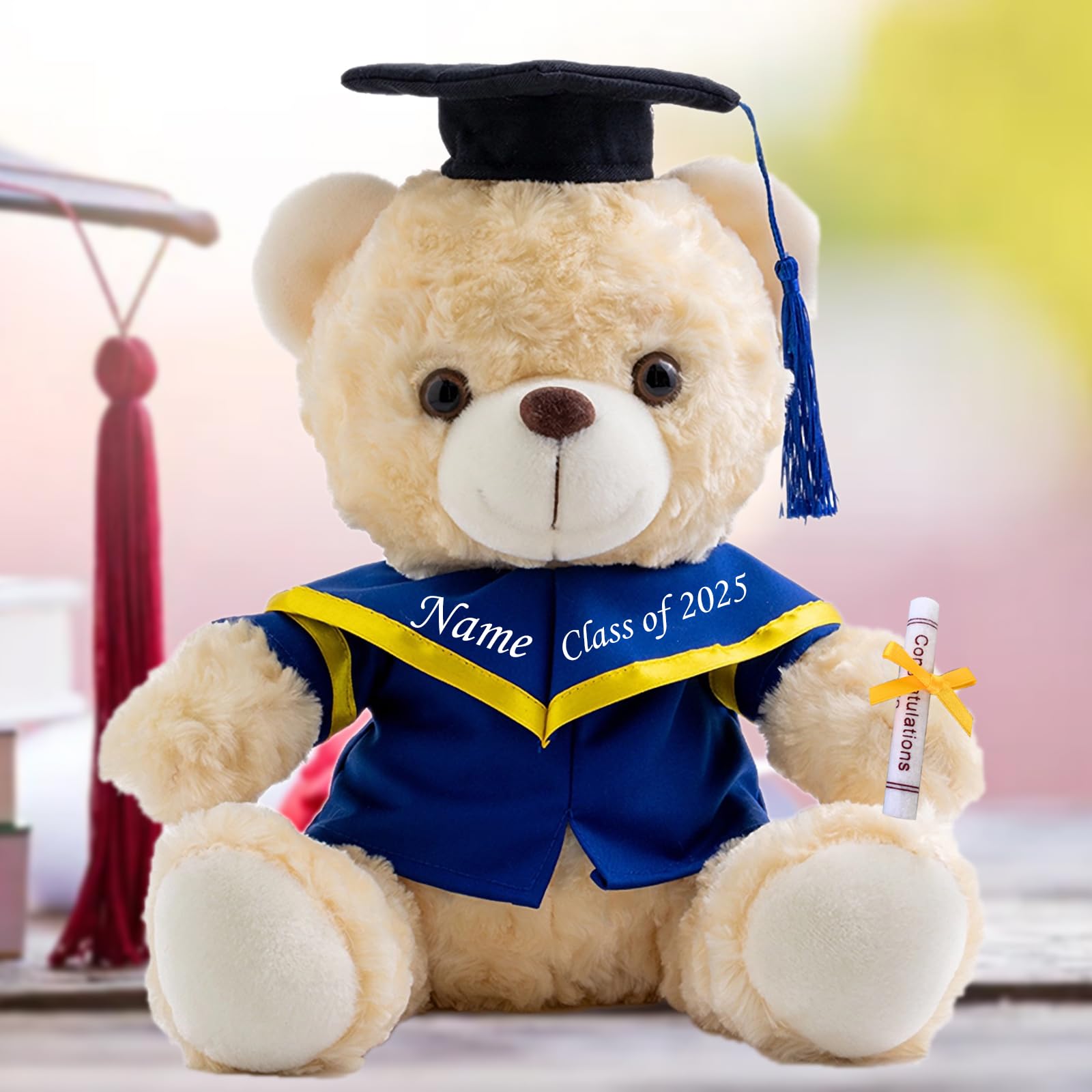 Personalized Gifts Teddy Bear with Custom Text/ Name, Graduation Bear Class of 2024 Personalized Teddy Bear for Graduation Day 2024 Graduation Gifts