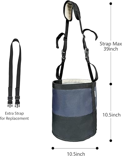 Miniatura 2 de Horse Feed Bag,Heavy Duty Muzzle Feed Bag with Adjustable Strap,Comfort Neck Pad,Nose Pad and Double Waterproof Bottom Mesh Feed Bags for Horse Pack