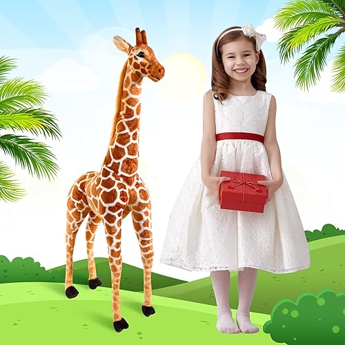 Juguete de peluche de jirafa gigante, juguete de animales de jirafa grande, enorme de peluche de pie de jirafa gigante para niños, niñas, niños,