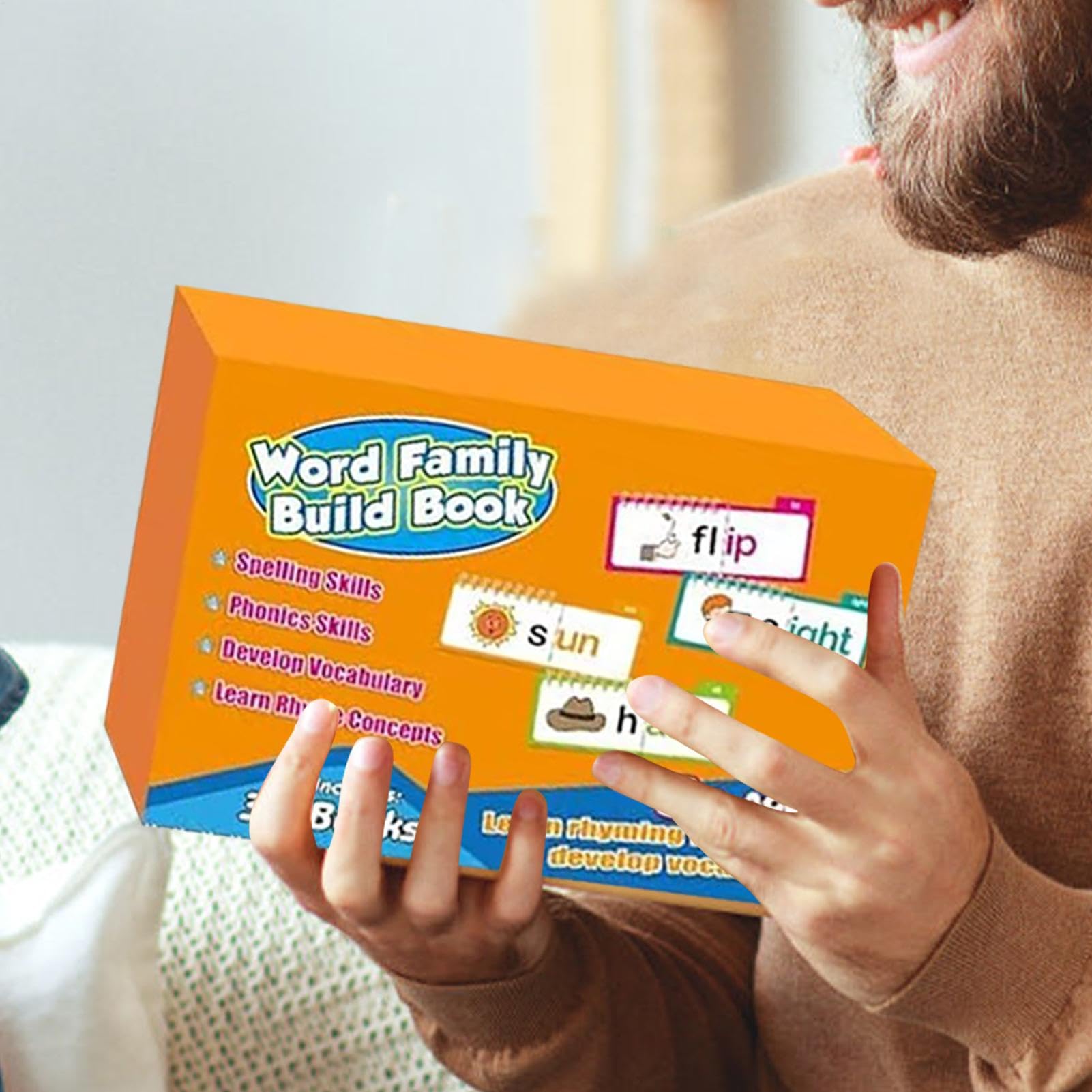 30 Read and Rhyme Flip Books, Word Family Flip Books, ABC Vocabulary Flash Cards, Reading Fliping Book, Learn to Read Phonics for Kids