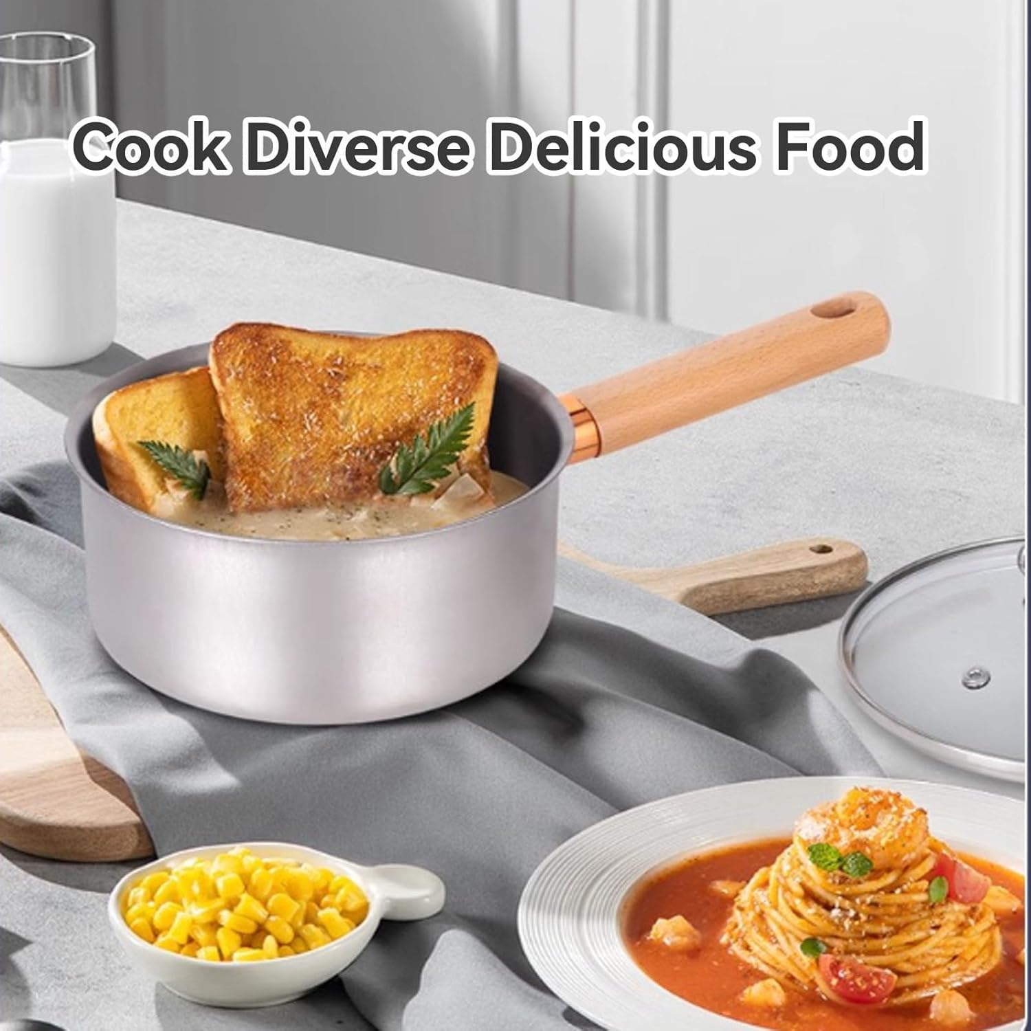 Titanium Pan, Upgrade No Coating Non Stick Titanium Pro Frying Pan & Saucepan, Ultra-Durable, Scratch-Resistant, Pfas/Pfoa/Ptfe Free Cookware, Dishwasher&Oven Safe,Frying pan/9.44in