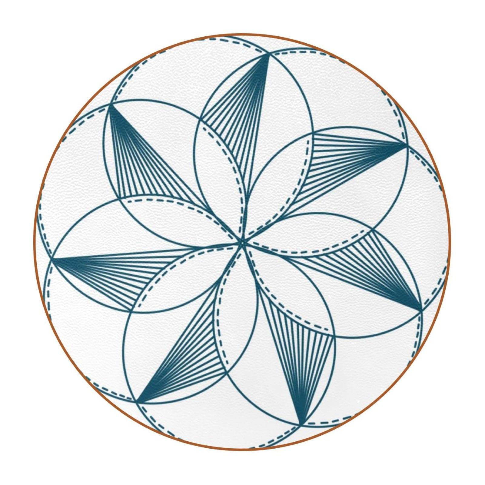 Runde Untersetzer mit Blumenmuster für Getränke, 6 Stück, Tischschutzmatte für Weingläser, Tassen und Tassen, wiederverwendbar im Büro, Küche, Bar, 10,9 cm