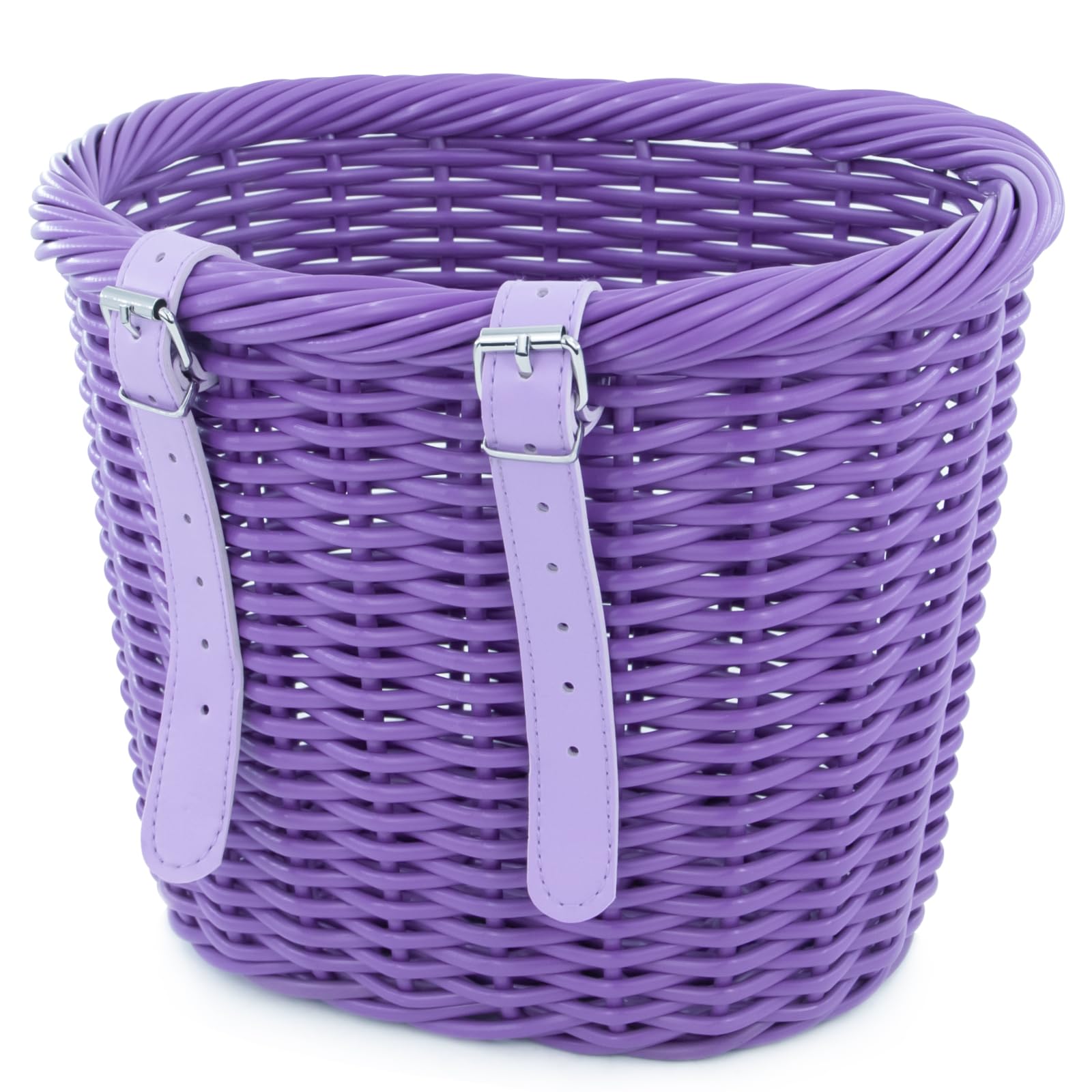 ZUKKA Panier de vélo tissé pour vélos adultes/enfants avec sangles en cuir réglables - Panier de rangement étanche - Multicolore