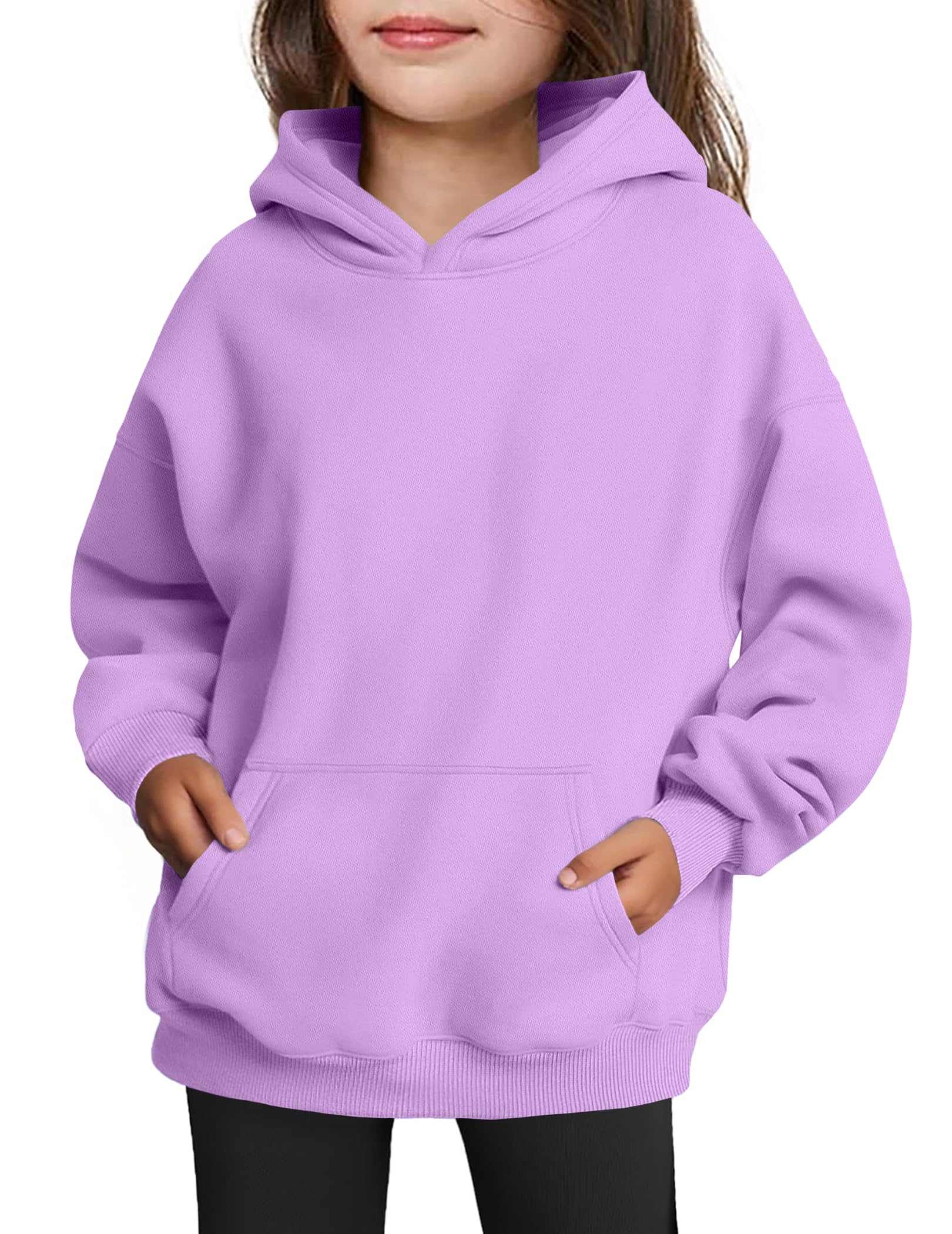 Arshiner Fille Sweats à Capuche en Polaire Enfant Pull Douce Confortable Chaude Hiver avec Poche Hoodie pour Filles 6-15 Ans