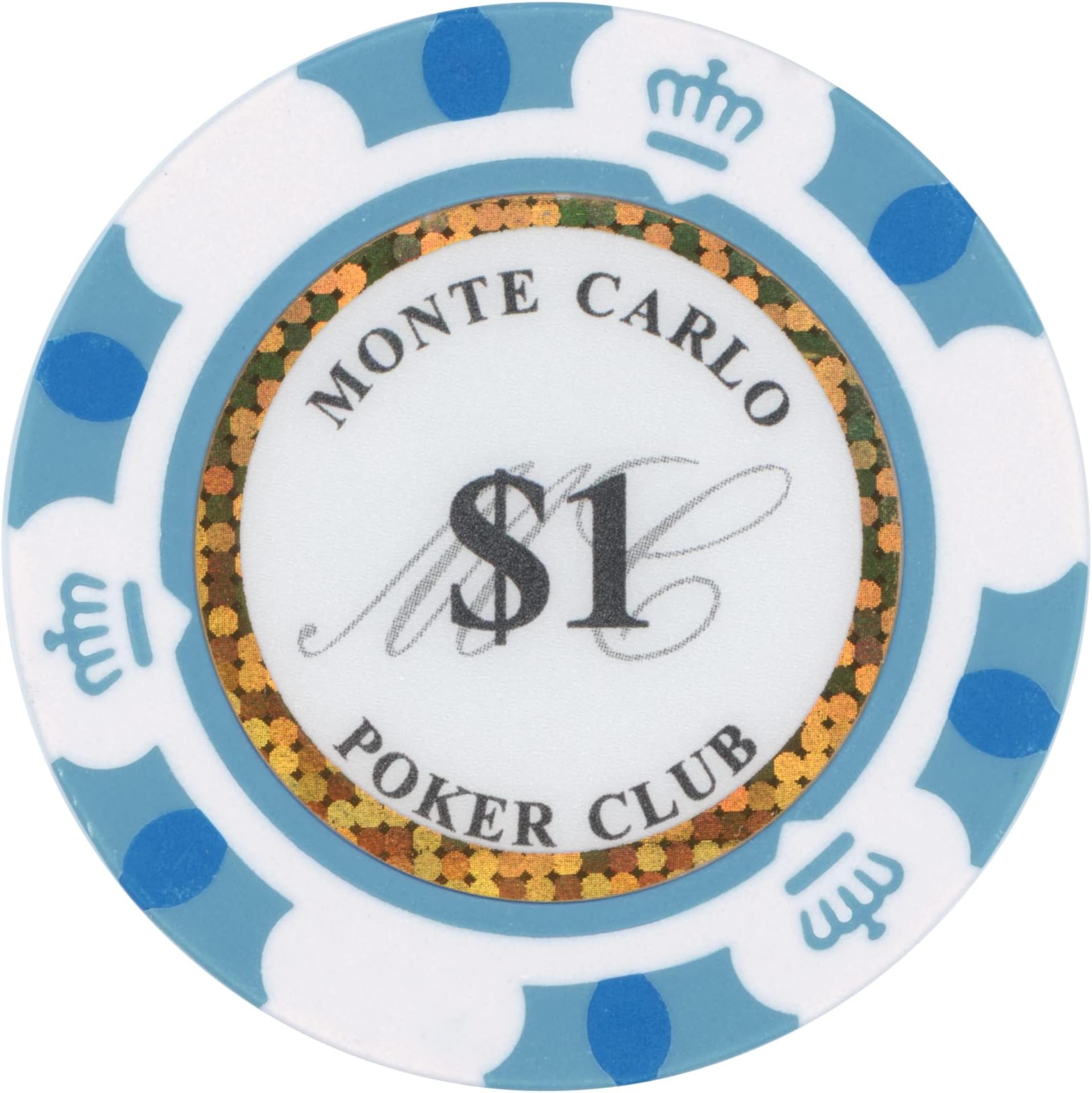 Brybelly Monte Carlo Premium Poker Chips (50-Pack) Heavyweight 14-Gram Clay Composite