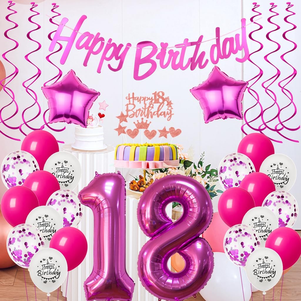 Conruich Decorazioni 26 Anni Compleanno Donna, Palloncini 26 Anni Compleanno Oro Rosa, Topper per Torta 26° Compleanno Donna, Oro Rosa Palloncino Numero 26, Decorazioni per Feste di 26 anni Compleanno
