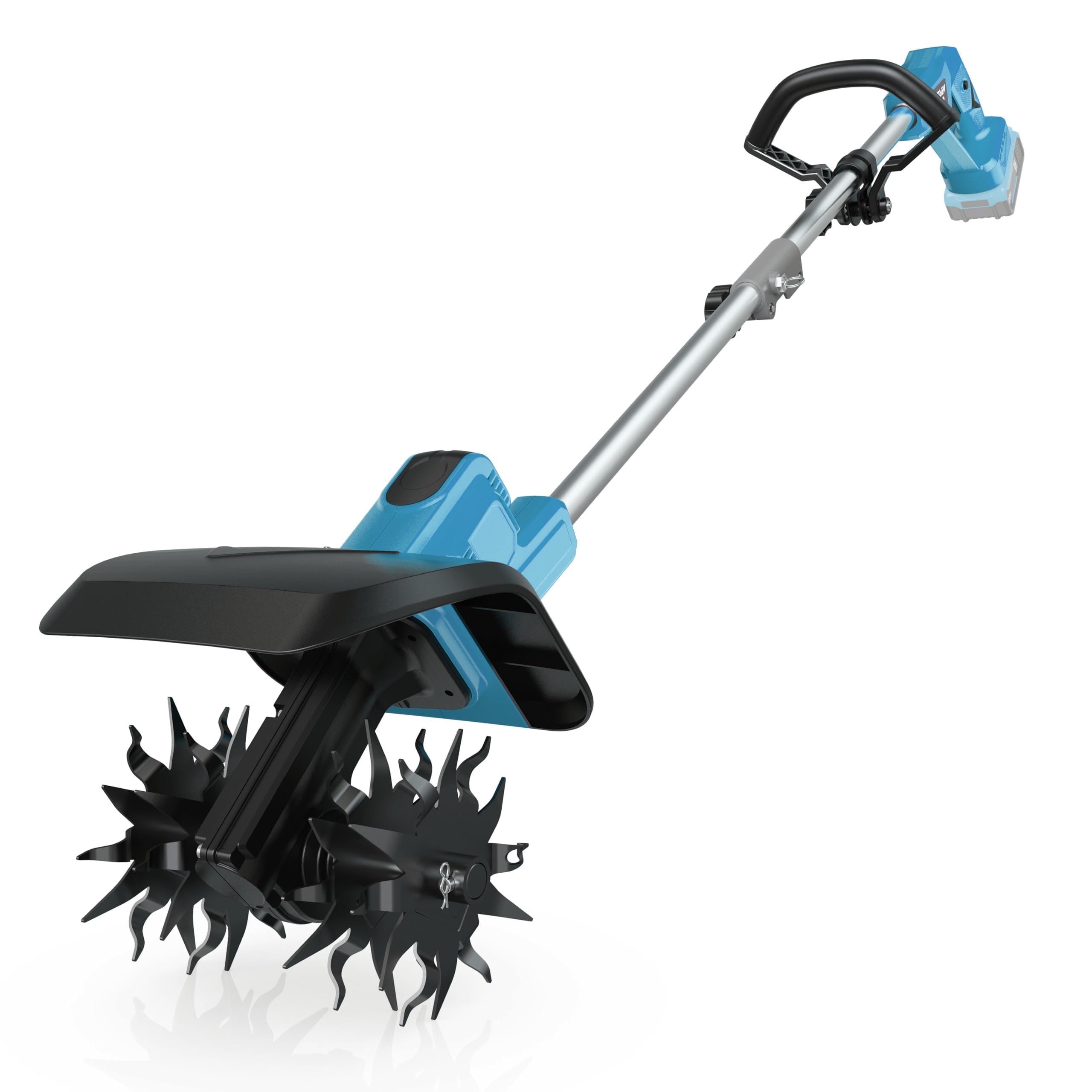 Cultivador a batería, compatible con batería Makita de 18 V (solo herramientas), fresadora eléctrica de jardín con 360 rpm, ancho de fresado de 9 pulgadas y 6,6 pulgadas de profundidad, fresadora de