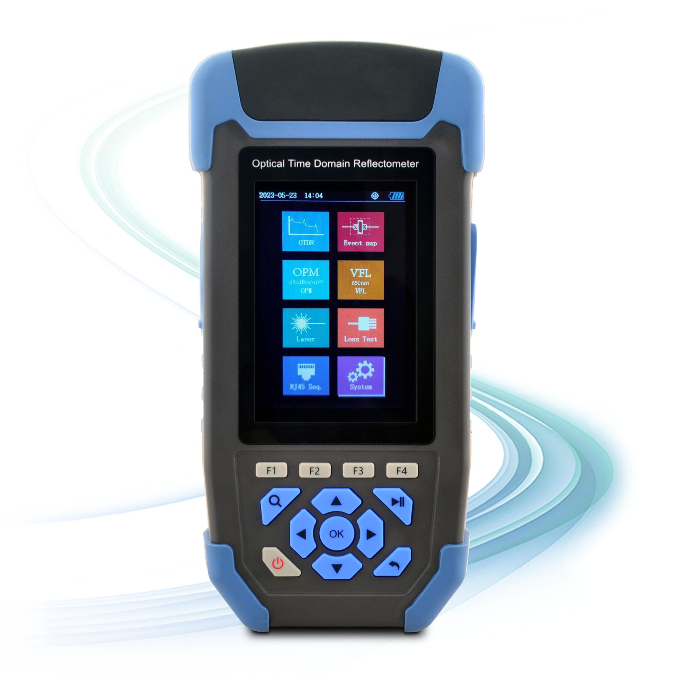 1310/1550 nm 24/22 dB 8 in 1 OTDR + scheda evento+test di perdita+VFL+OPM+OLS+RJ45 e illuminazione 3,5" Screen LWL Tester con SC/UPC+LC/UPC&APC (OTDR42F-T1)