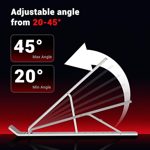 Miniatura 4 de Soporte para laptop, elevador de computadora de refrigeración para escritorio, 6 ángulos ajustables de aluminio ergonómico, plegable, portátil,