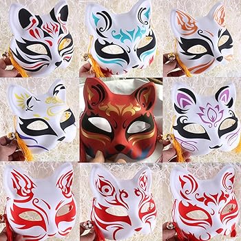 Rosa Fiori Di Ciliegio Maschere Di Volpe Anime Cosplay Mezza Maschera Giapponese Maschera In Maschera Festival Kabuki Ksune Maschere Puntelli Per Feste - Foto 4