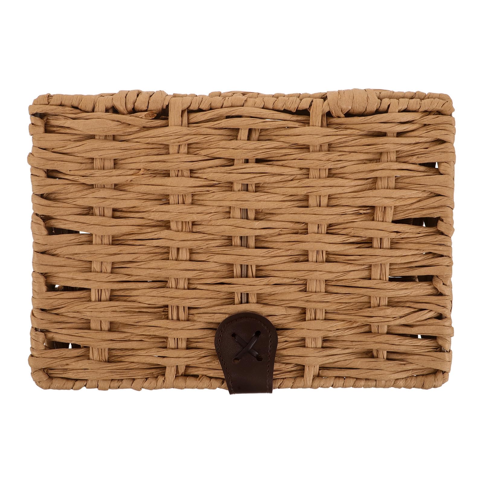 Caja de Almacenamiento Tejida con Tapa, Pequeña, Apilable y Portátil